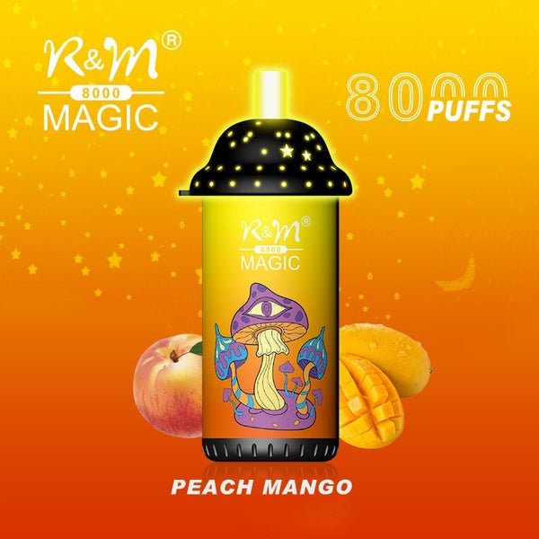 RandM Magic 8000 box of 10  Peach Mango flavour 