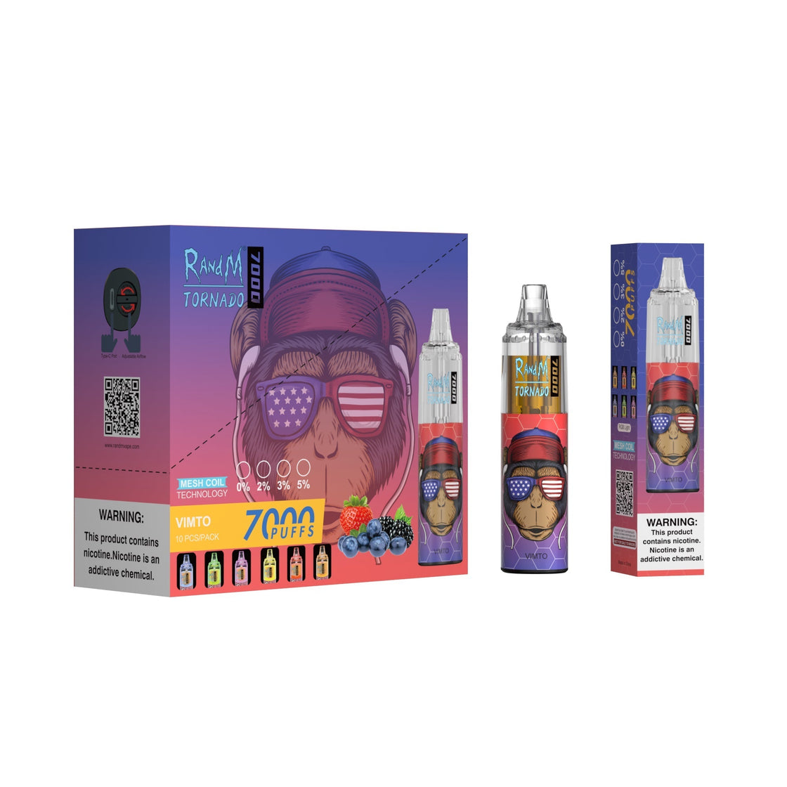 RAndM Tornado 7000 Puffs Disposable Vape (Caja de 10)