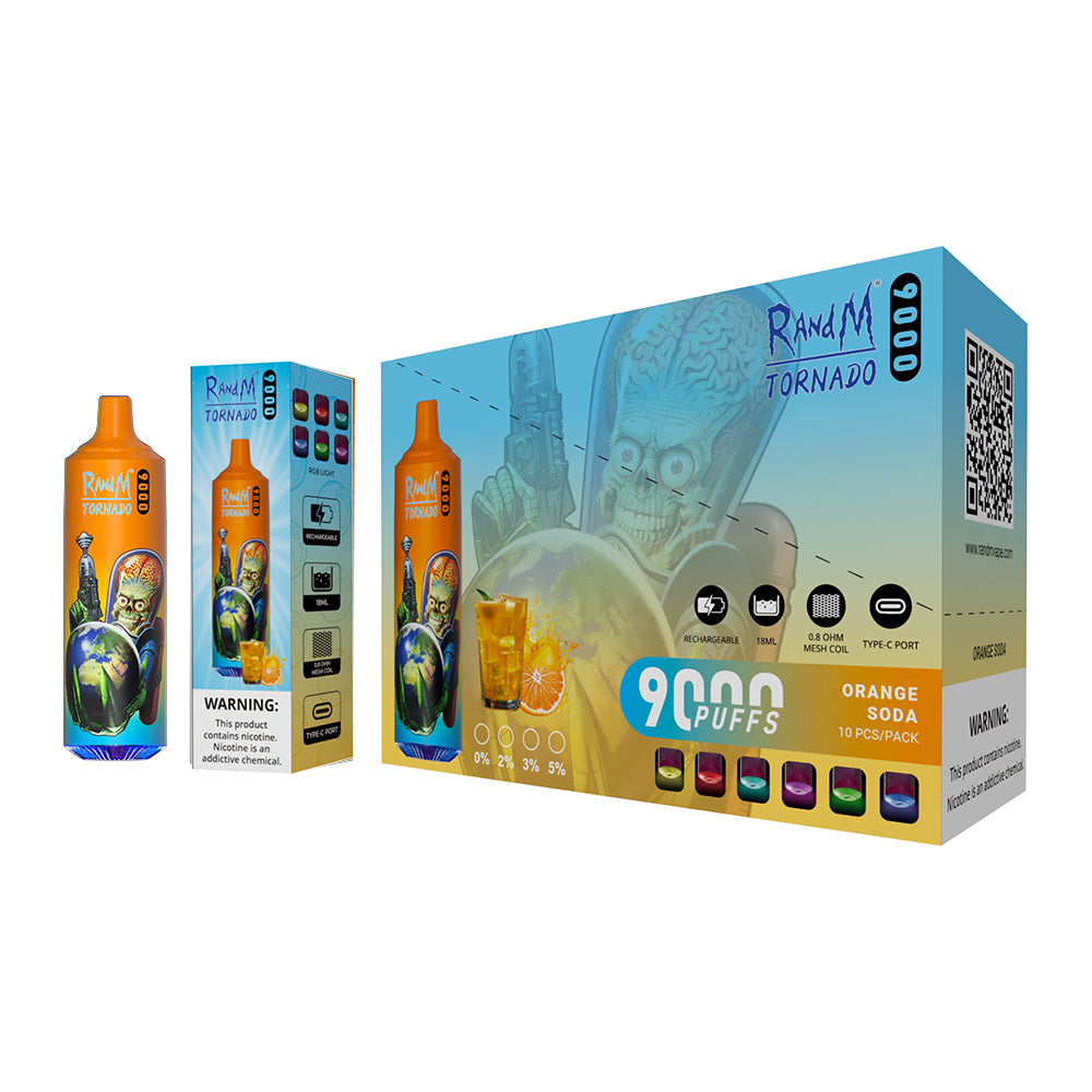 RAndM Tornado 9000 Puffs Disposable Vape (Caja de 10)