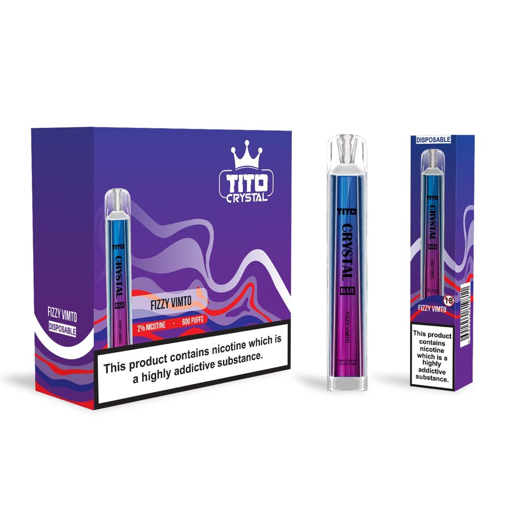 Tito Crystal Bar Vape Pen 600 Puffs (Pack of 10)