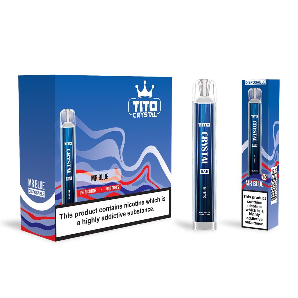 Tito Crystal Bar Vape Pen 600 Puffs (Pack of 10)