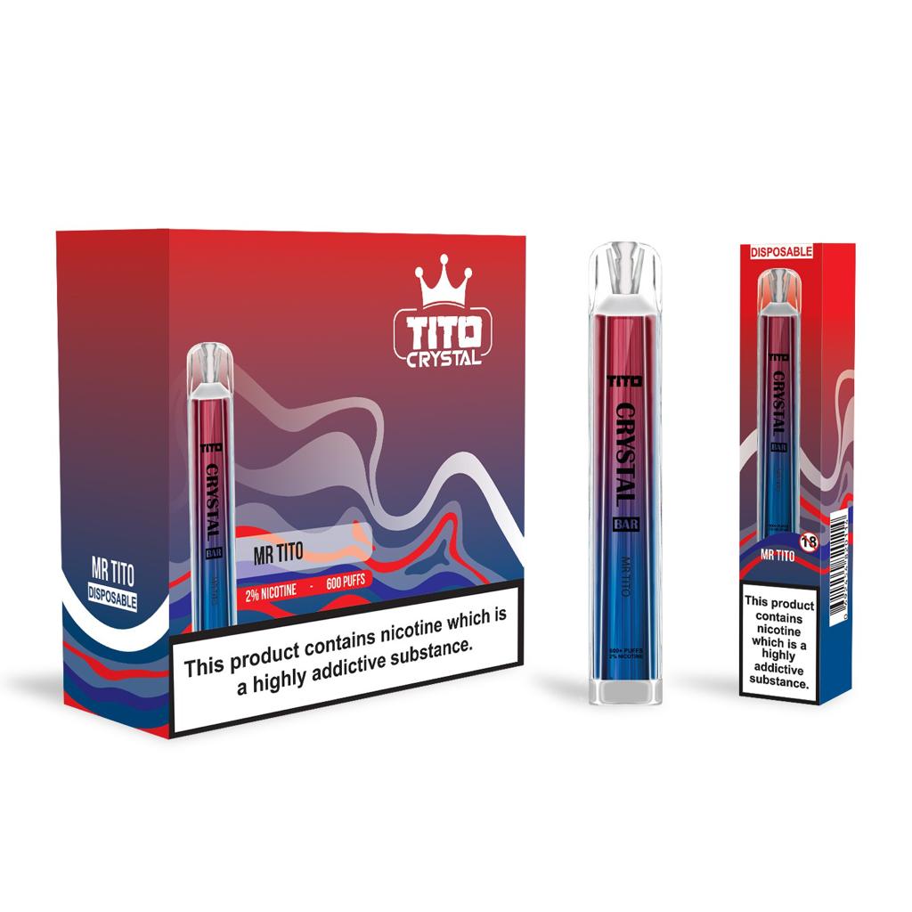 Tito Crystal Bar Vape Pen 600 Puffs (Caja de 10)