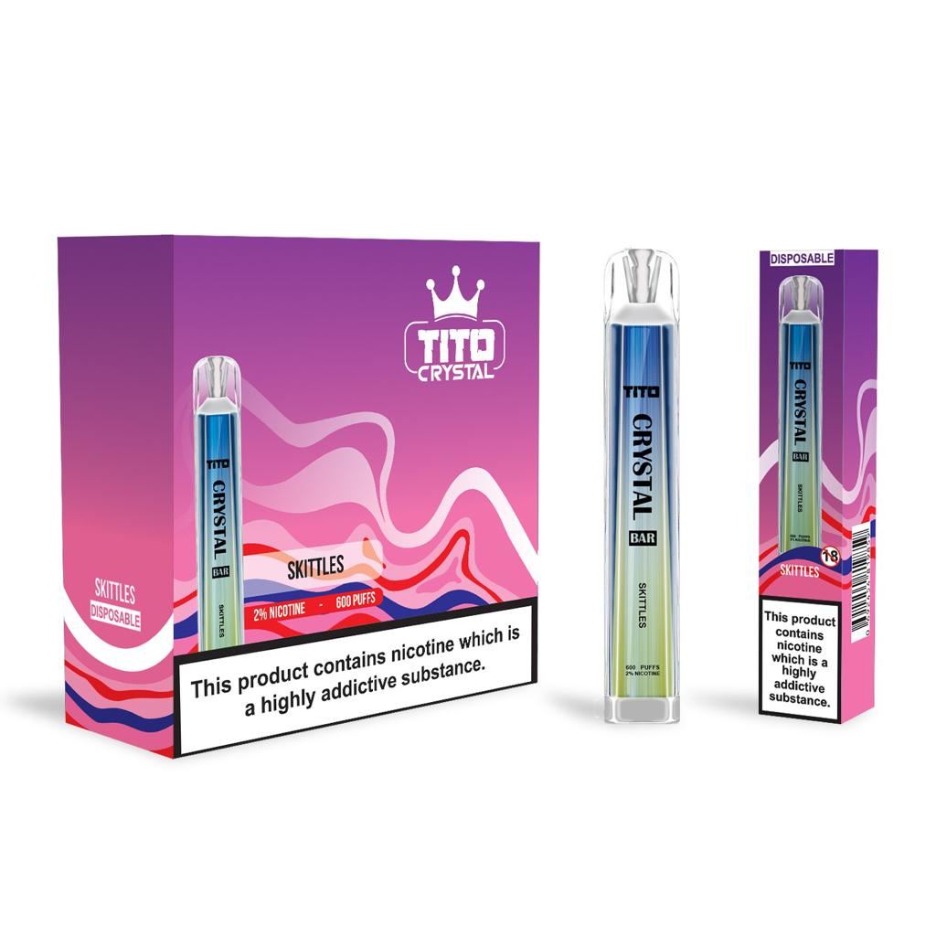 Tito Crystal Bar Vape Pen 600 Puffs (Pack of 10)