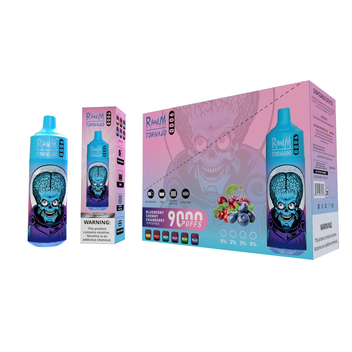 RAndM Tornado 9000 Puffs Disposable Vape (Caja de 10)